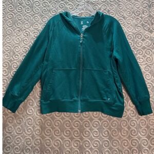 Xersion Teal Full Zip Hooded Fleece Jacket XL